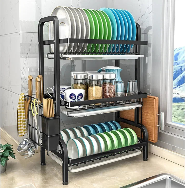 Space-Saving Dish Organizer With Multi-Level Design