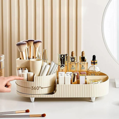 Large Capacity Rotating Makeup Organizer For Vanity Countertop