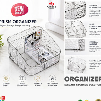 Transparent Prism Cosmetic Organizer For Makeup & Skincare