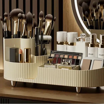 Large Capacity Rotating Makeup Organizer For Vanity Countertop